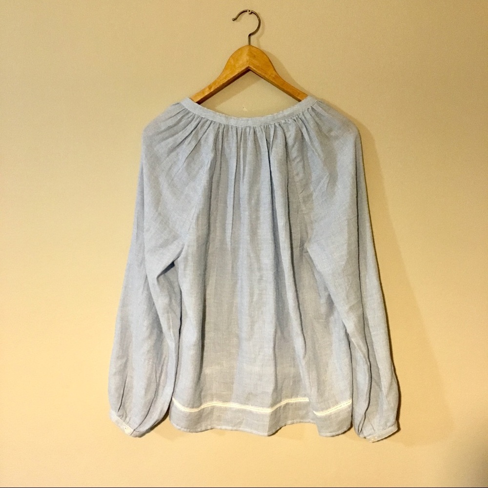 Lucky Brand Blue Ministripe top - Picture 2 of 7